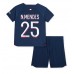 Tanie Strój piłkarski Paris Saint-Germain Nuno Mendes #25 Koszulka Podstawowej dla dziecięce 2023-24 Krótkie Rękawy (+ szorty)